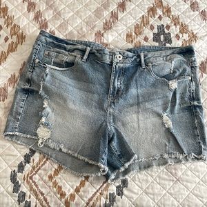 Torrid Distressed Denim Short Shorts